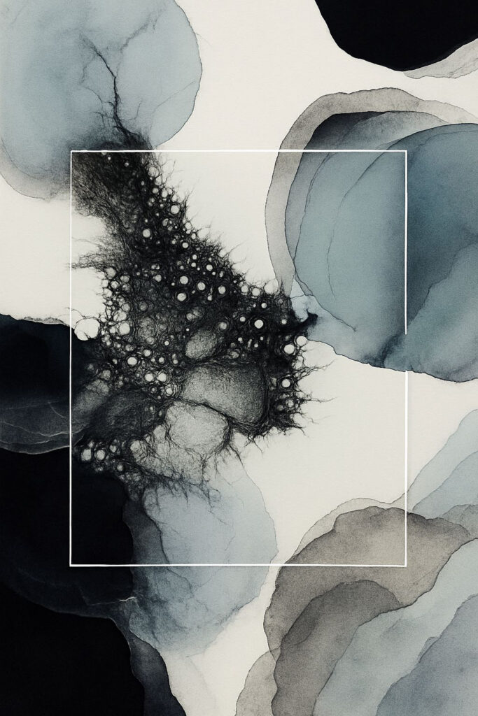 ABSTRACT POURING MONOCROME BLUE &BLACK 